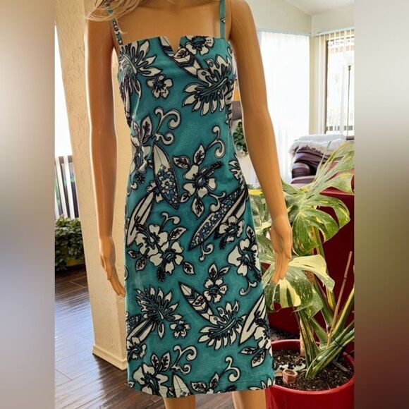 Hunza cotton beaded surfboard sundress in blue-black EUC SZ M - Picture 2 of 16